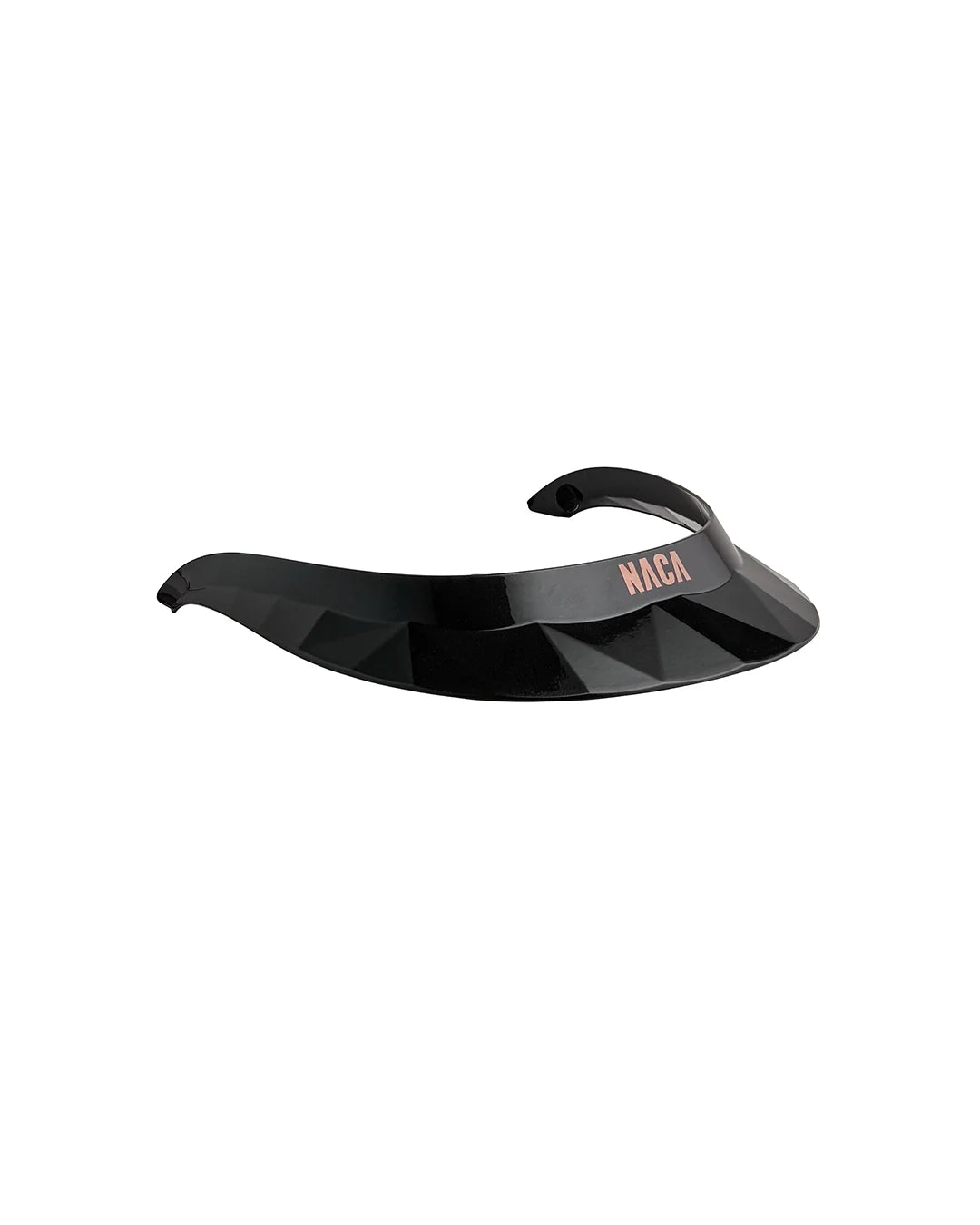 Visière Naca L noir brillant / logo rose gold