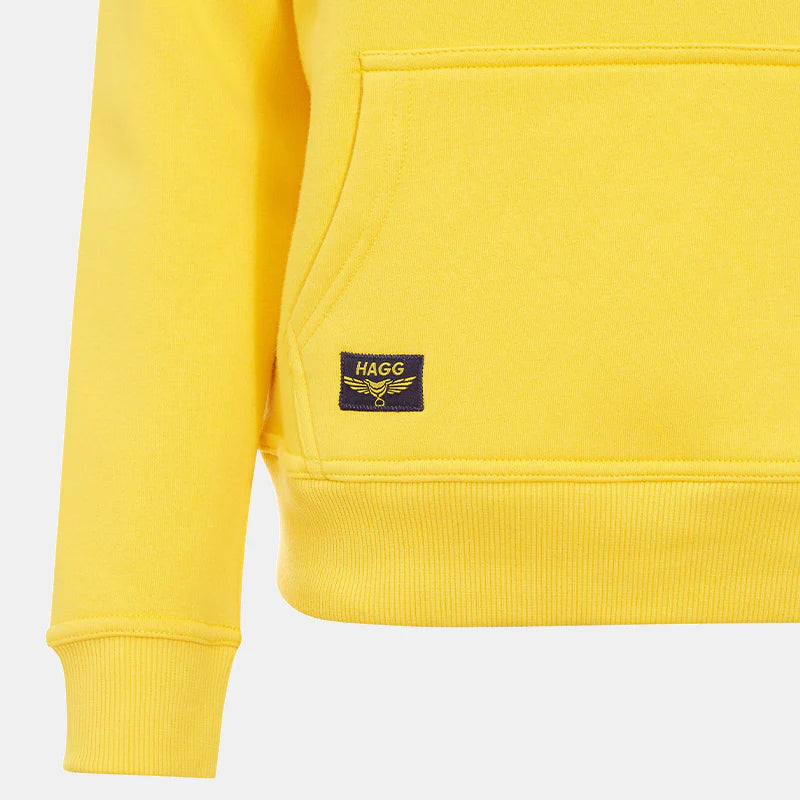 Sweat hoodie Hagg jaune et marine