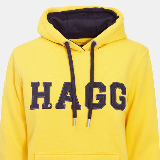 Sweat hoodie Hagg jaune et marine