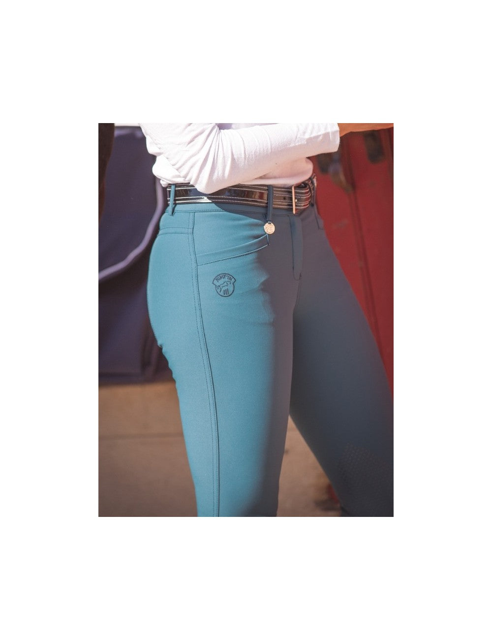 Jump'In - Pantalon d'équitation femme Super X bleu lagon