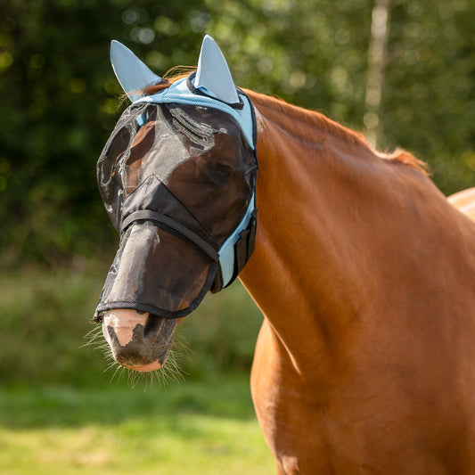 Masque anti-mouches clapet bleu