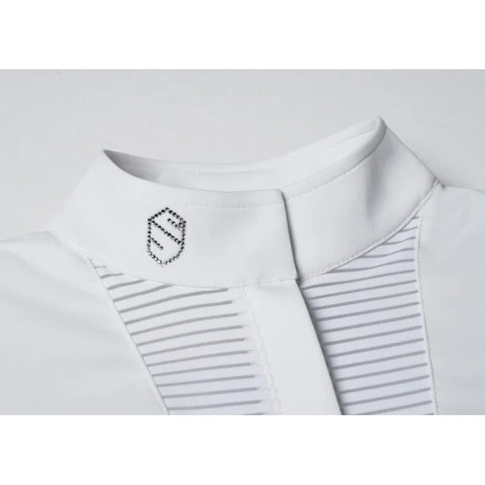 Polo concours manches longues Samshield Faustine blanc