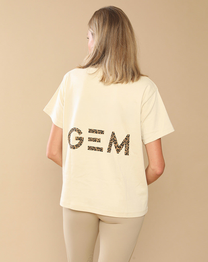 Tee-shirt Eclair beige / léopard