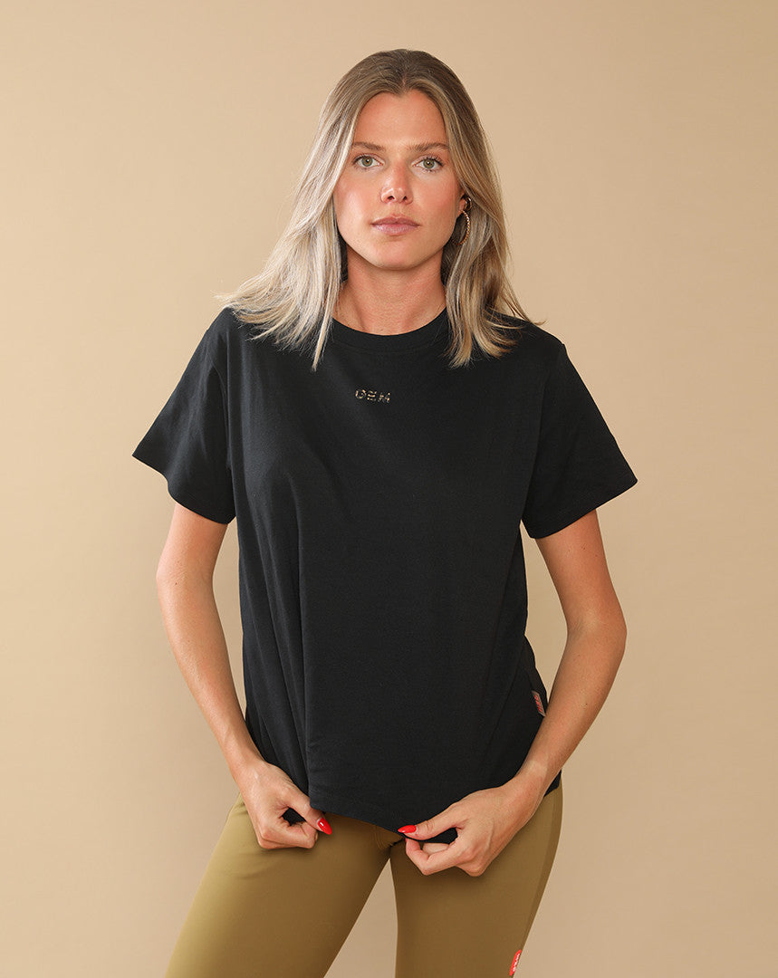 Tee-shirt Eclair noir / léopard