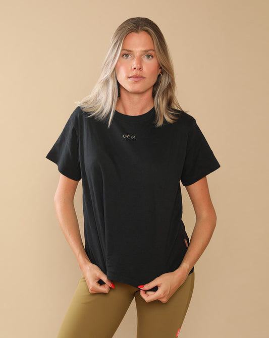 Tee-shirt Eclair noir / léopard