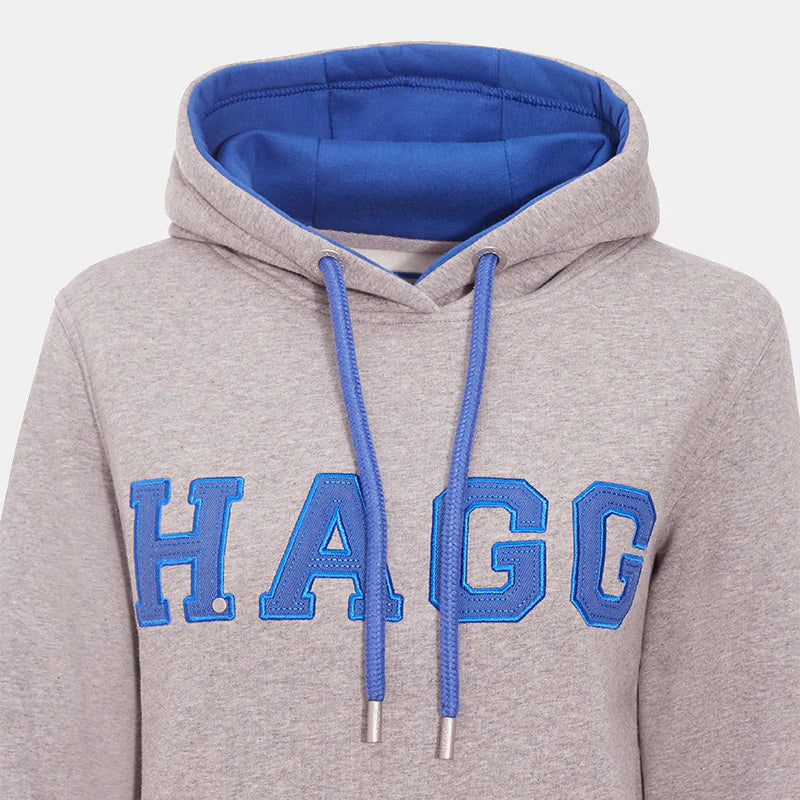 Sweat hoodie Hagg gris et bleu roi