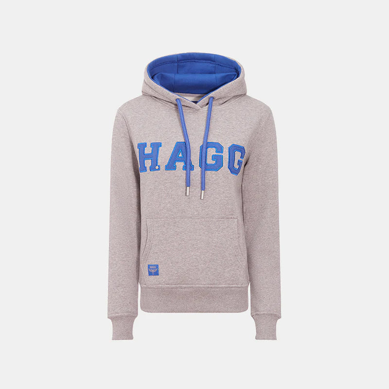 Sweat hoodie Hagg gris et bleu roi